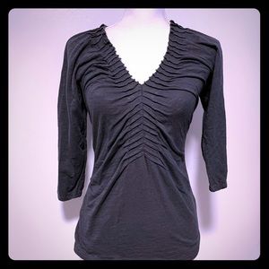 Anthropology Ett Taia Tiered Ruched Blouse Gray